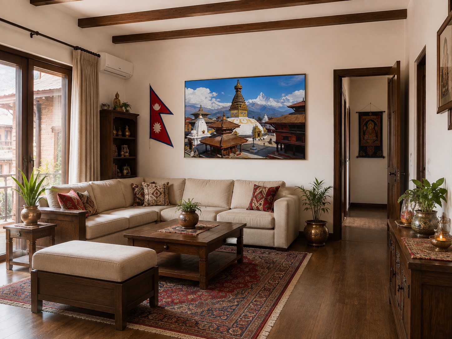 GHAR Decor artwork styled in a warm living room